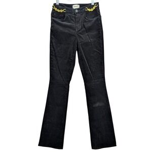 L'AGENCE Women's Bootcut Pants Midrise Size 23 Black Flared Y2K Stretch Corduroy